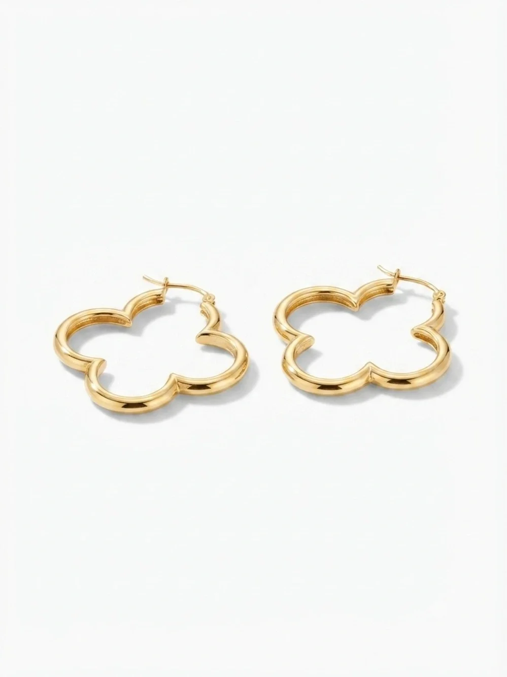 Heidi Klum Alhambra 925 Sterling Silver Gold Clover Quatrefoil Hoop Earrings